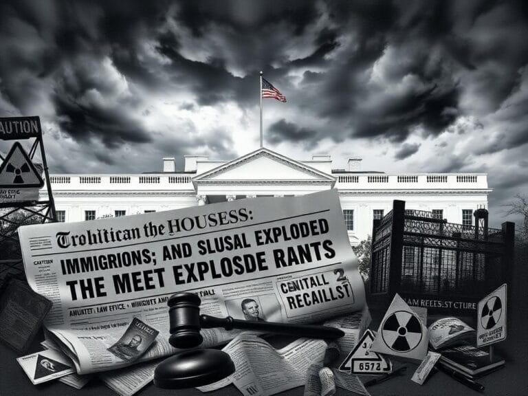 Flick International Collage depicting political and social headlines with the White House in the background