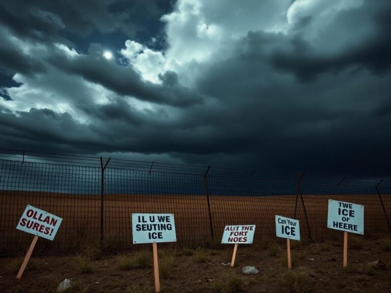 Flick International Worn border fence with stormy sky symbolizing immigration tension