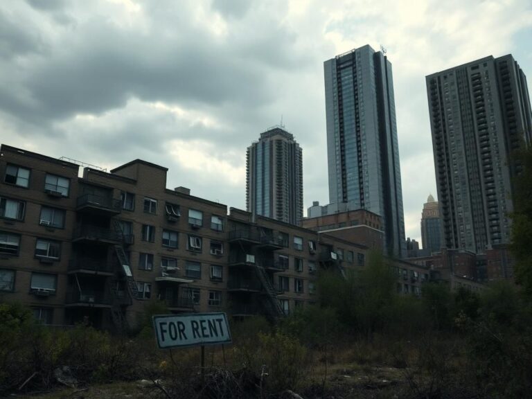 Flick International Dilapidated public housing building in New York City illustrating urban neglect