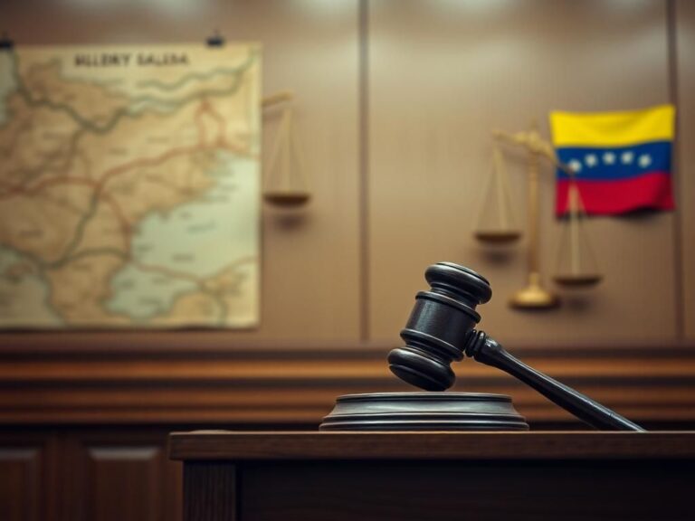 Flick International Courtroom scene with judge's bench and gavel, symbolizing legal scrutiny over deportation issues