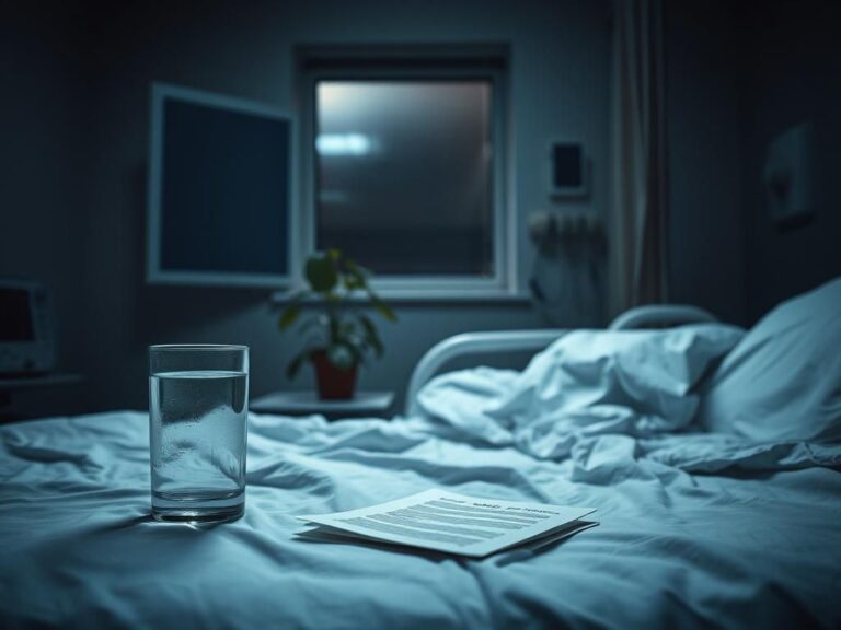 Flick International Hospital room with medical equipment and a hospital bed showing discomfort