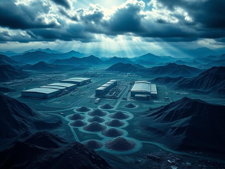 Flick International Overhead view of industrial landscape with raw battery materials