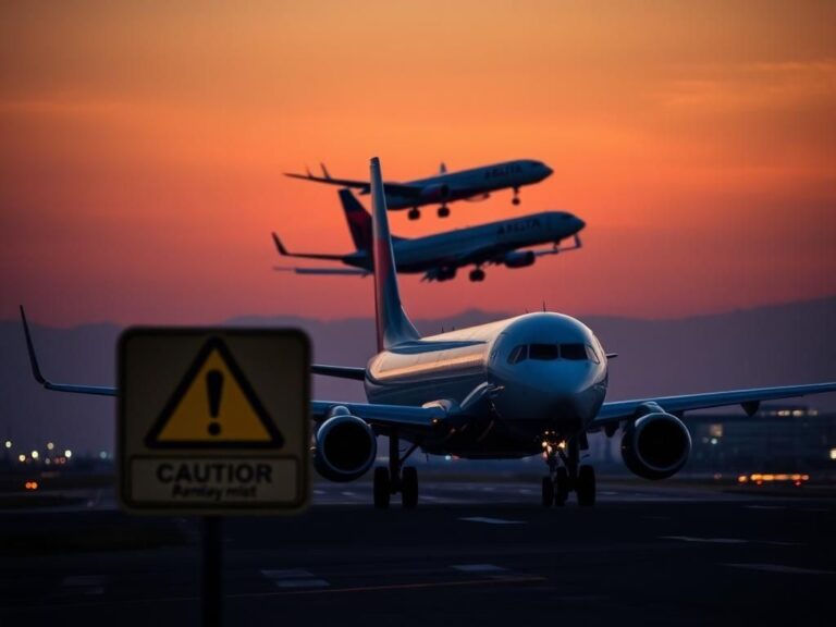 Flick International Delta Boeing 737-800 aircraft on runway during near-miss incident