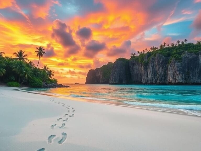 Flick International Serene view of a secluded island with turquoise waters and lush greenery