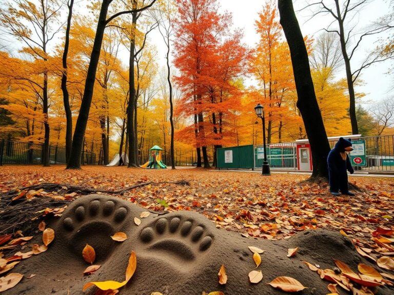 Flick International serene forest scene in Japan with bear footprints