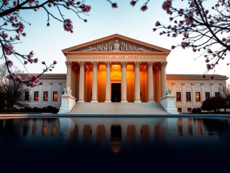 Flick International Close-up view of the Supreme Court building in Washington, D.C. during golden hour