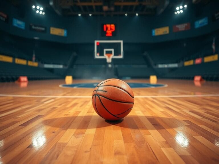 Flick International A basketball rests on a WNBA court, symbolizing tension and anticipation.