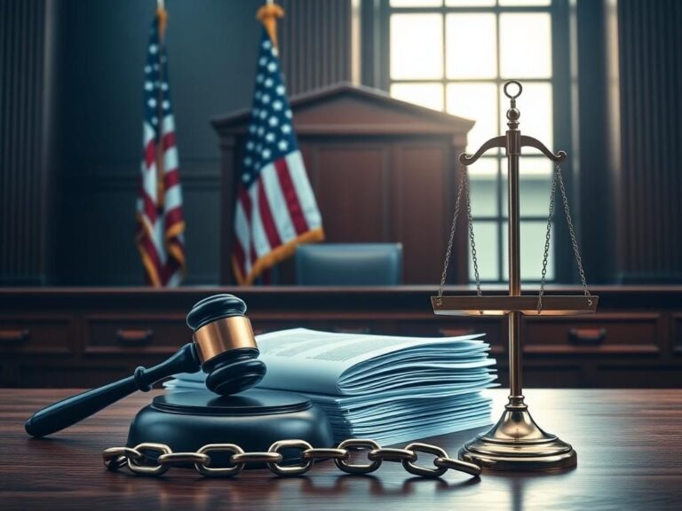 Flick International A courtroom scene featuring a gavel on legal documents symbolizing the ruling on birthright citizenship