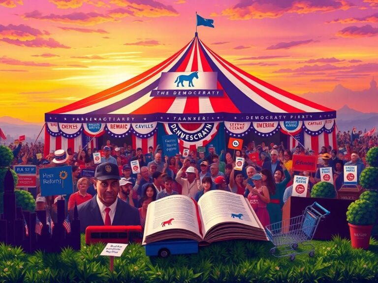 Flick International Colorful tent representing the Democratic Party's inclusivity at a political gathering