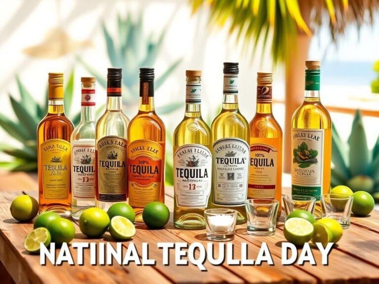 Flick International A rustic wooden table displaying various bottles of 100% agave tequila with fresh limes and sea salt