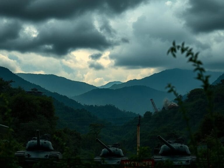 Flick International Military silhouettes near Thailand Cambodia border amid jungle foliage