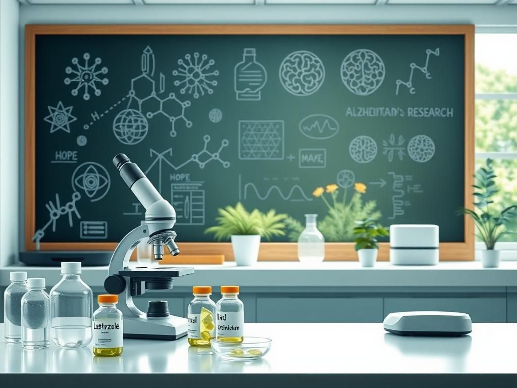 Flick International Laboratory setting showcasing letrozole and irinotecan for Alzheimer's research