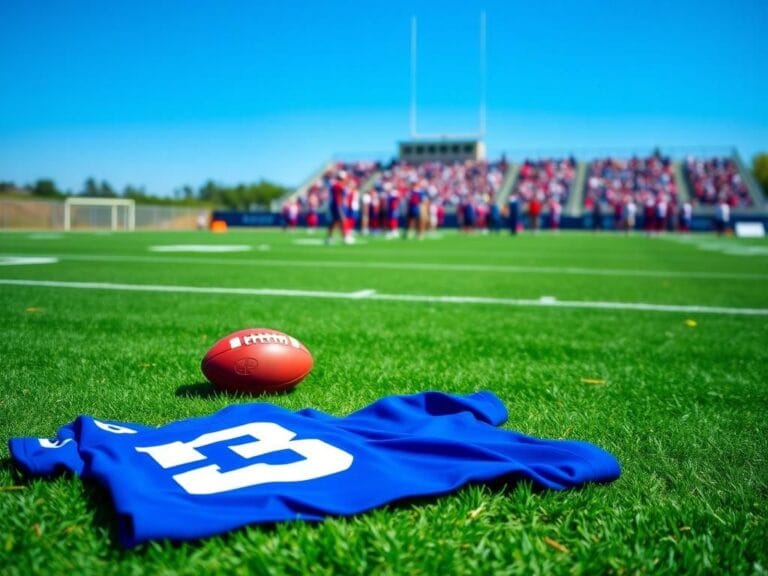 Flick International Russell Wilson and family at Giants training camp wearing matching jerseys