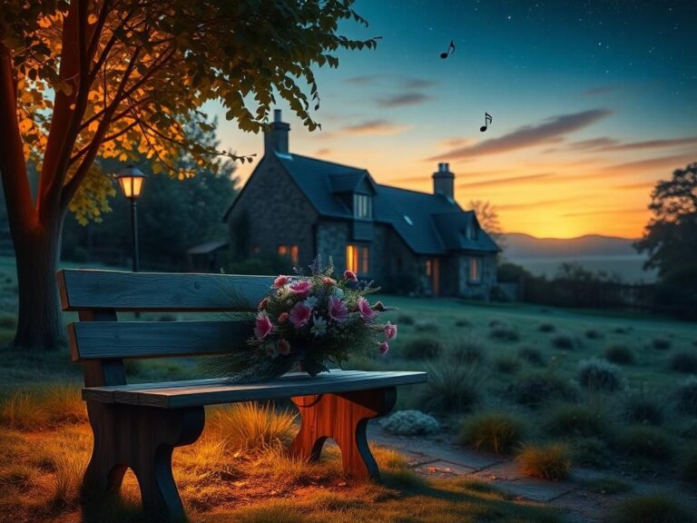 Flick International A serene English countryside landscape at dusk, symbolizing love and remembrance for Ozzy Osbourne.