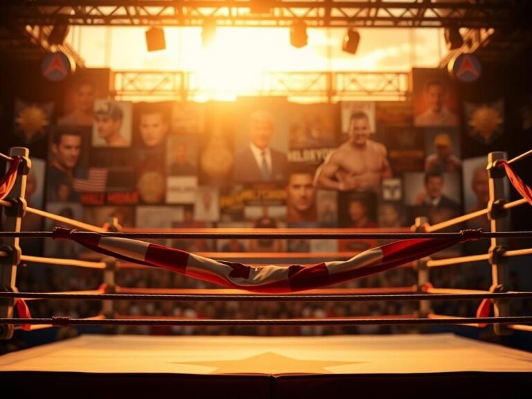 Flick International Iconic wrestling ring representing Hulk Hogan's legacy with red, white, and blue colors