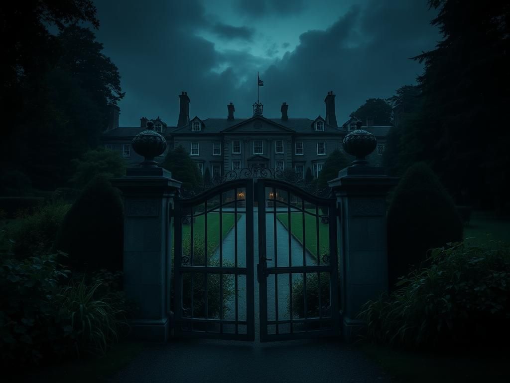 Flick International Exterior view of the Royal Lodge in twilight, surrounded by greenery