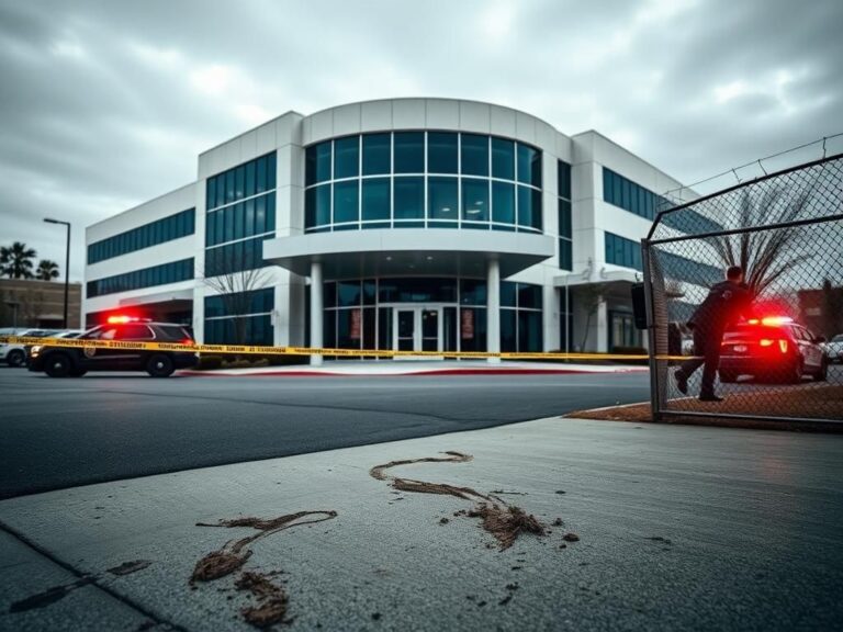 Flick International A modern surgical center in Ontario, California, with shoe prints suggesting a recent chaotic encounter.