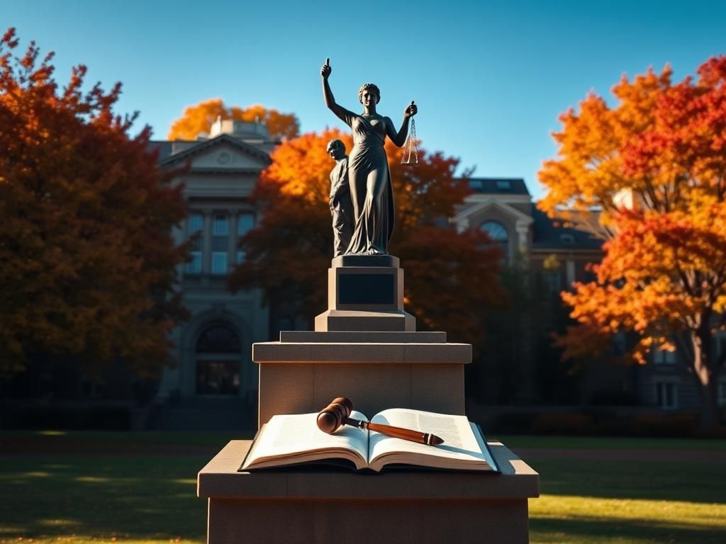 Flick International A serene autumn campus view of Columbia University featuring iconic architecture and vibrant fall foliage
