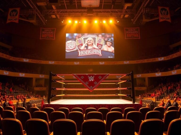 Flick International Tribute scene for Hulk Hogan with a red and yellow bandana draped over the wrestling ring