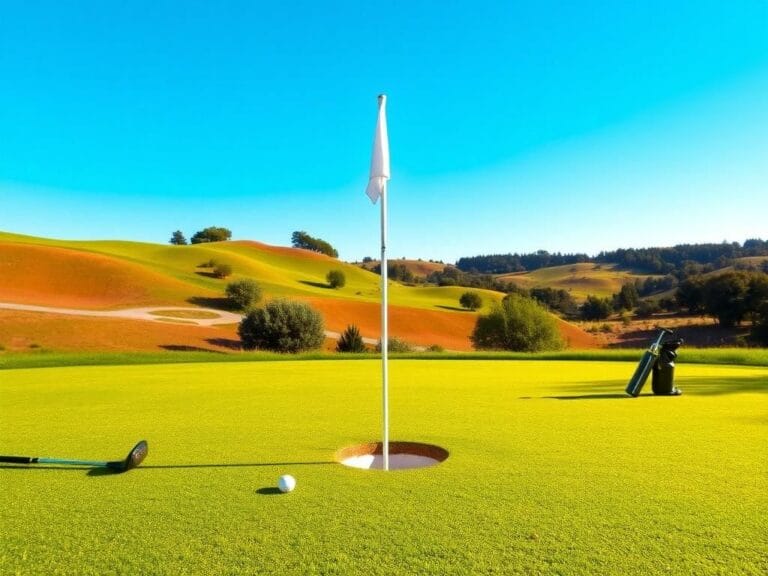 Flick International A serene golf course scene showcasing the sixth hole where a 90-year-old golfer achieved his first hole-in-one.