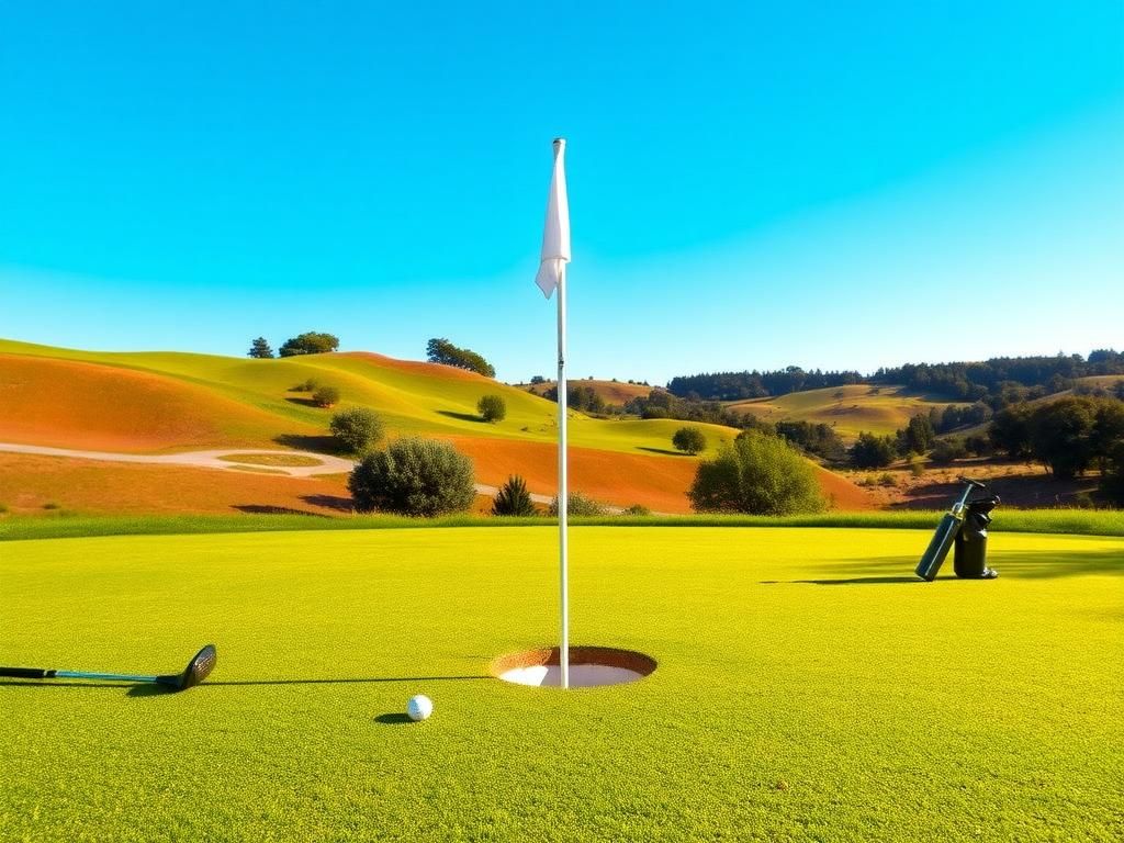 Flick International A serene golf course scene showcasing the sixth hole where a 90-year-old golfer achieved his first hole-in-one.