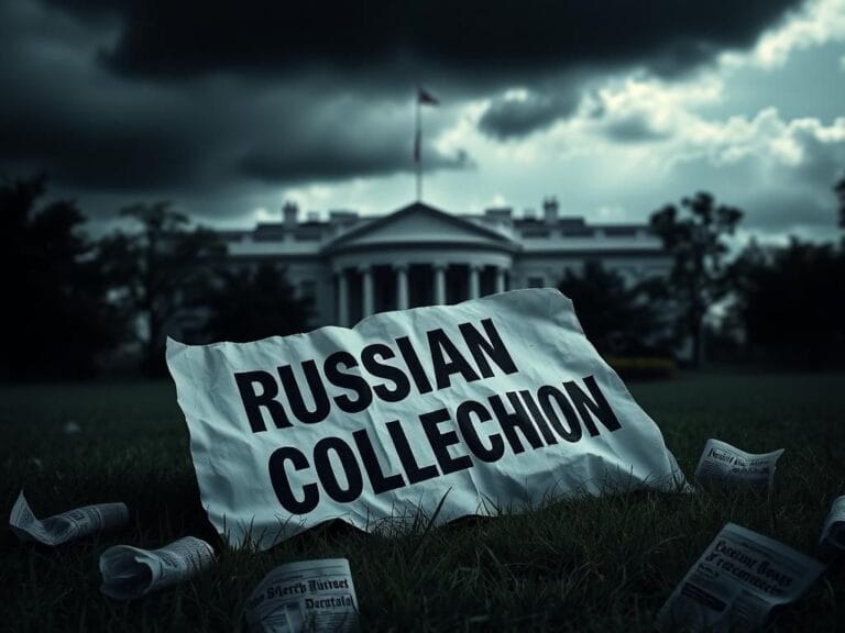 Flick International Dark, foreboding government building symbolizing the Russia collusion scandal