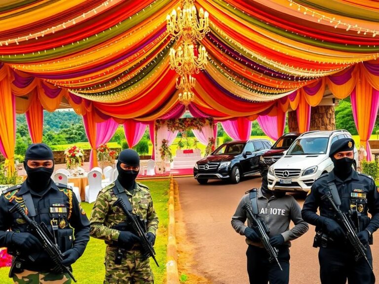 Flick International Lavish wedding reception in Uganda featuring military security detail