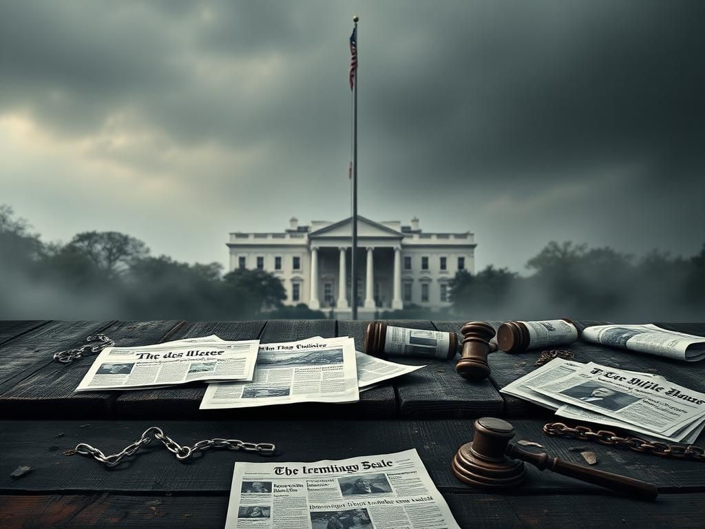 Flick International A somber scene depicting an American flag half-mast with documents on a wooden table