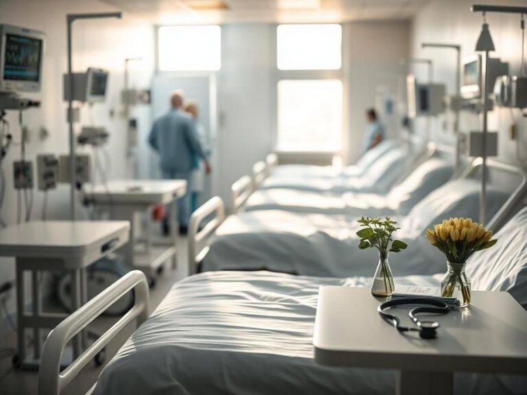 Flick International Hospital room with empty beds and medical equipment illustrating recovery efforts