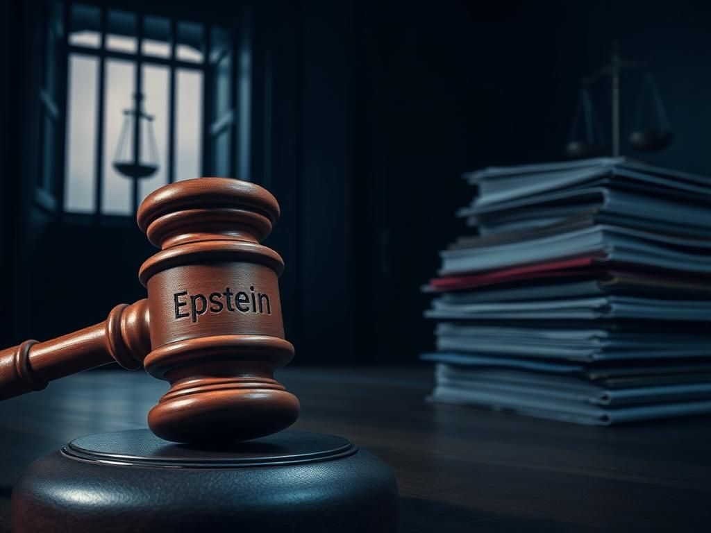 Flick International Dimly lit courtroom featuring a large wooden gavel, representing justice