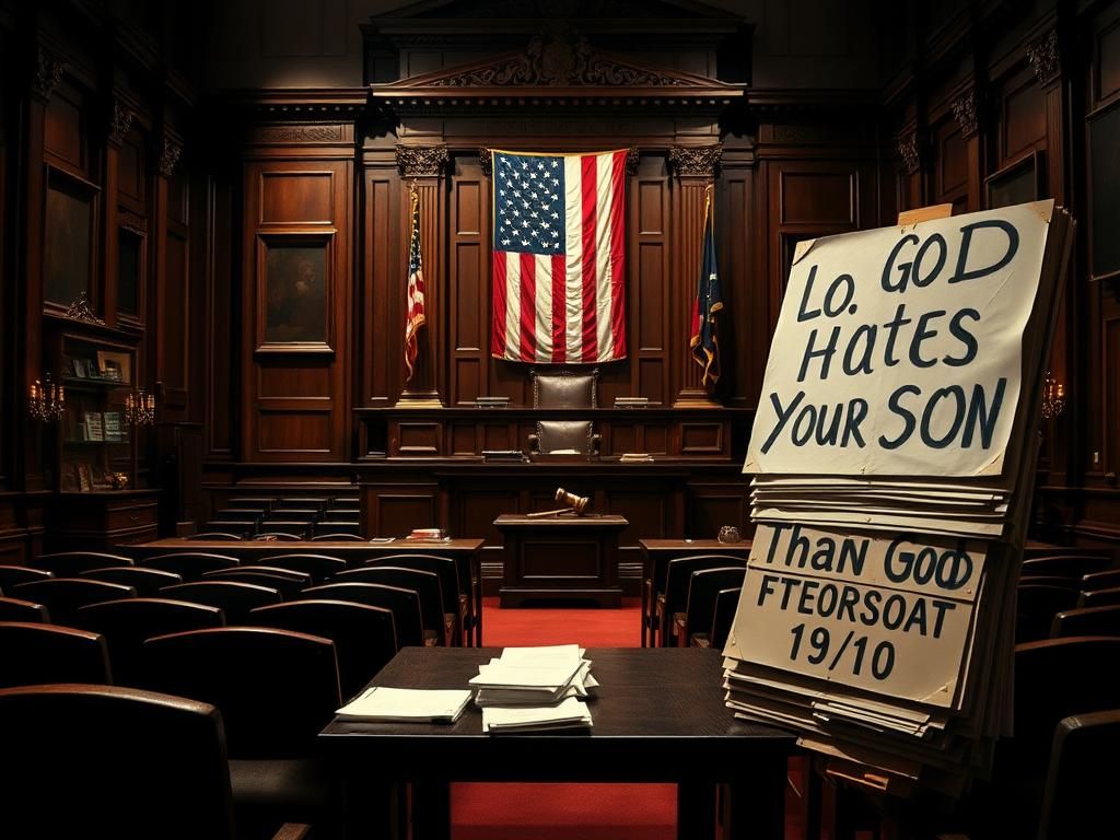 Flick International A dramatic courtroom scene illustrating a tense legal atmosphere with empty juror seats and evidence documents.