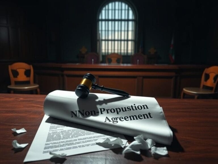 Flick International Dimly lit courtroom scene depicting absence of justice with a gavel and legal documents