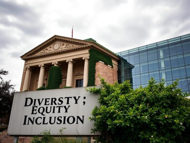 Flick International A divided university campus scene at Belmont University, featuring classical and modern architectural elements.