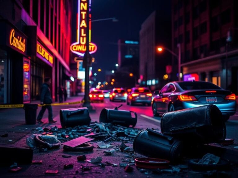 Flick International Chaotic street scene in downtown Cincinnati following a violent altercation