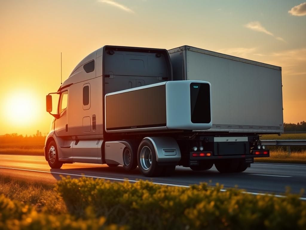Flick International Long-haul diesel truck with electric dolly on sunlit highway