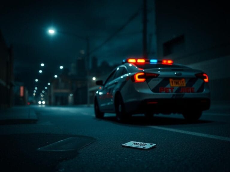 Flick International Police vehicle at a nighttime traffic stop in Michigan