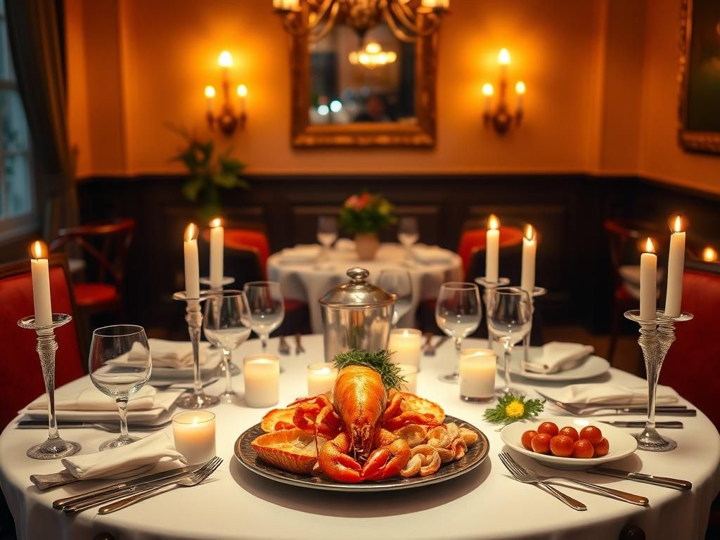 Flick International Intimate dinner setting featuring a seafood platter and elegant table decor in Montreal