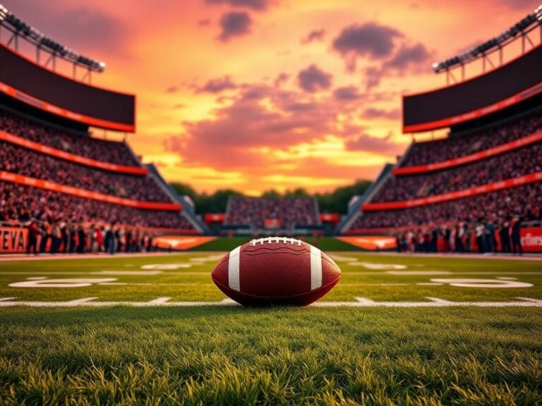 Flick International Vibrant football stadium at dusk filled with excitement for the upcoming season