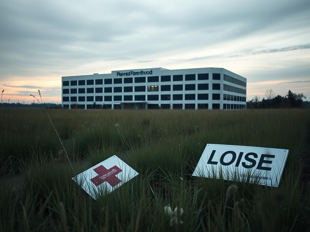 Flick International A vacant Planned Parenthood clinic symbolizing the closure of healthcare facilities in Houston.