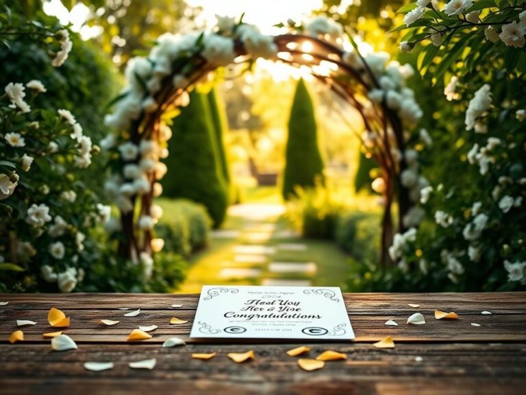 Flick International Serene outdoor wedding scene in a garden with elegant white flowers and greenery