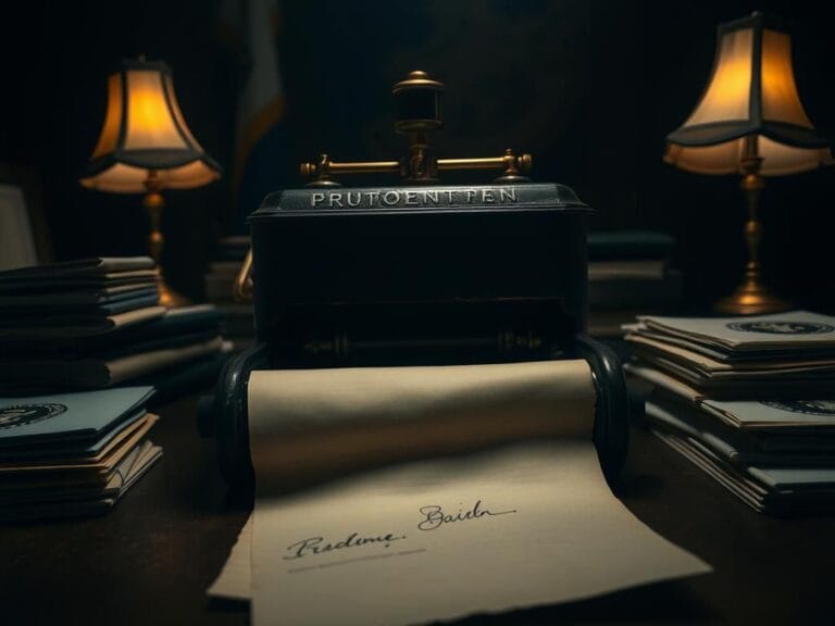 Flick International A vintage autopen machine in a dimly lit room with a signature scroll underneath