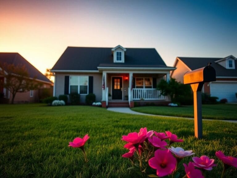 Flick International A cozy suburban home during golden hour, symbolizing hope and stability for veterans