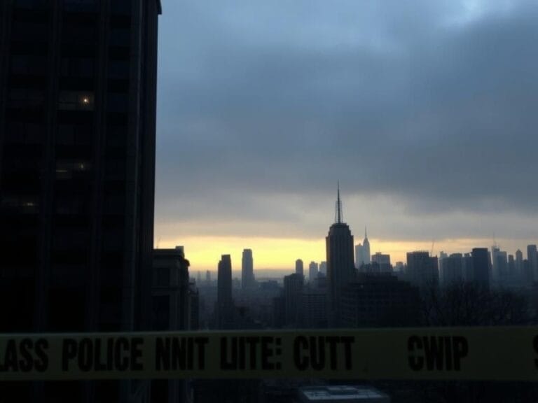 Flick International Somber dawn cityscape of New York City reflecting on recent tragedy