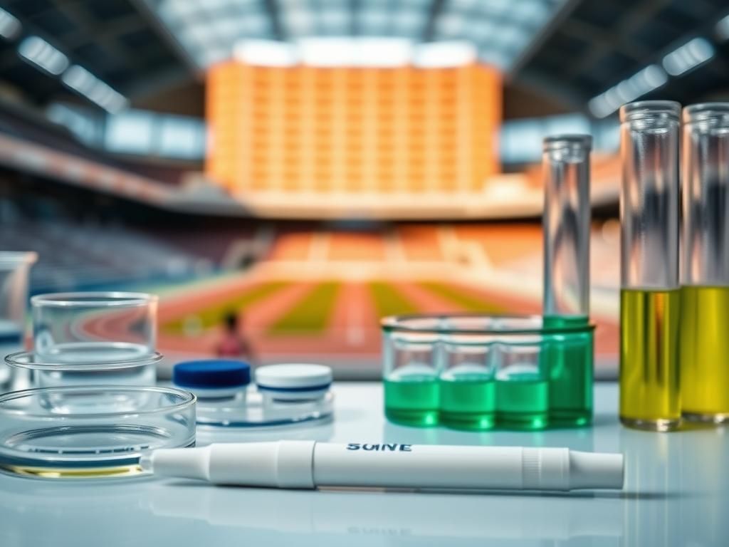 Flick International Close-up of laboratory tools for SRY gene testing in the context of women's athletics