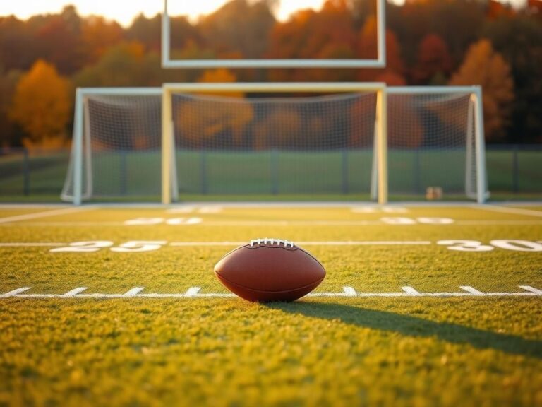 Flick International A football field with goal posts and a football symbolizing a dynamic kickoff setup