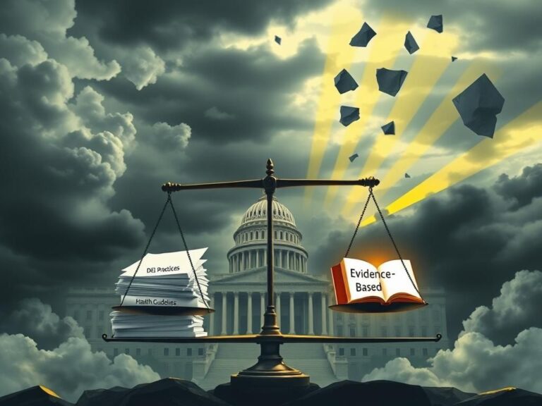 Flick International Silhouette of a government building against a stormy sky representing health policy conflict