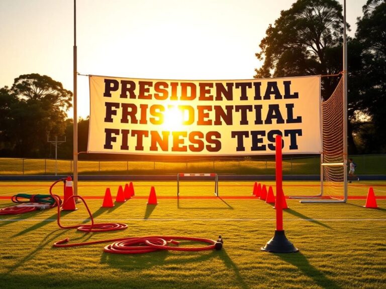 Flick International Vibrant sports field with fitness equipment showcasing the Presidential Fitness Test