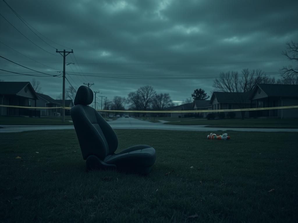 Flick International Abandoned car seat in a somber Tennessee landscape connected to a quadruple murder case