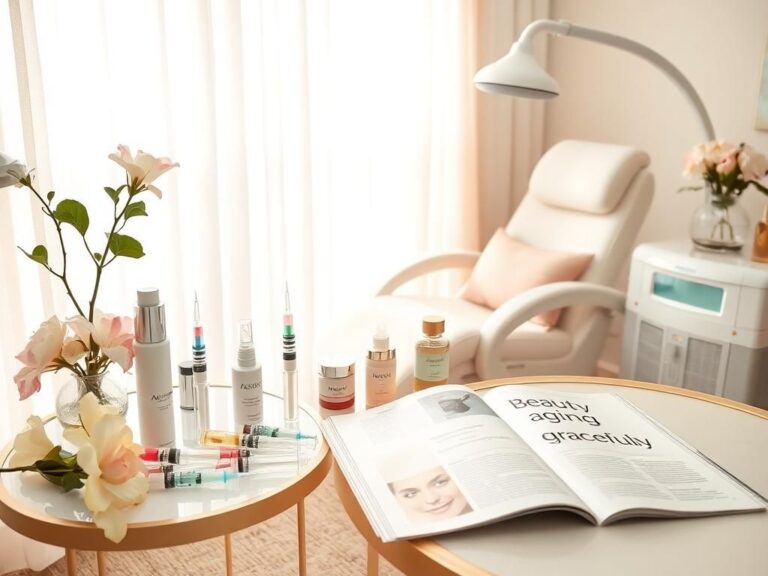 Flick International A serene treatment room filled with aesthetic tools and products for anti-aging treatments