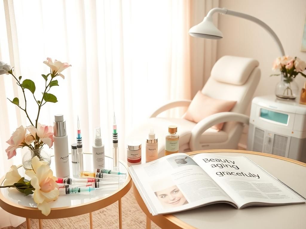 Flick International A serene treatment room filled with aesthetic tools and products for anti-aging treatments